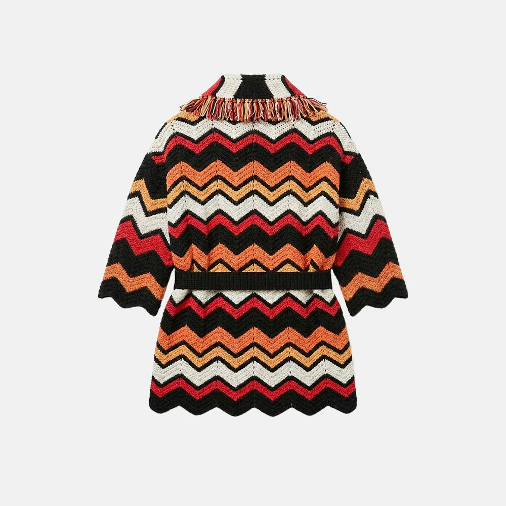 Super Flea Market+Alanui+Sunset orange crochet cardigan with fringes +Brand Donation1